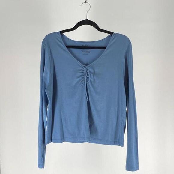 Arizona Jean Company Tops - Casual Long-Sleeve Top with Adjustable Front Tie - Relaxed Fit